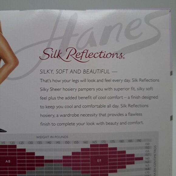 Hanes Silk Reflections Silky Sheer Pantyhose Non-Control Top AB Brown - Picture 12 of 14